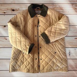L. L. Bean Thermore Tan Quilted Chore Coat Jacket Vintage Medium 70s 80s Style